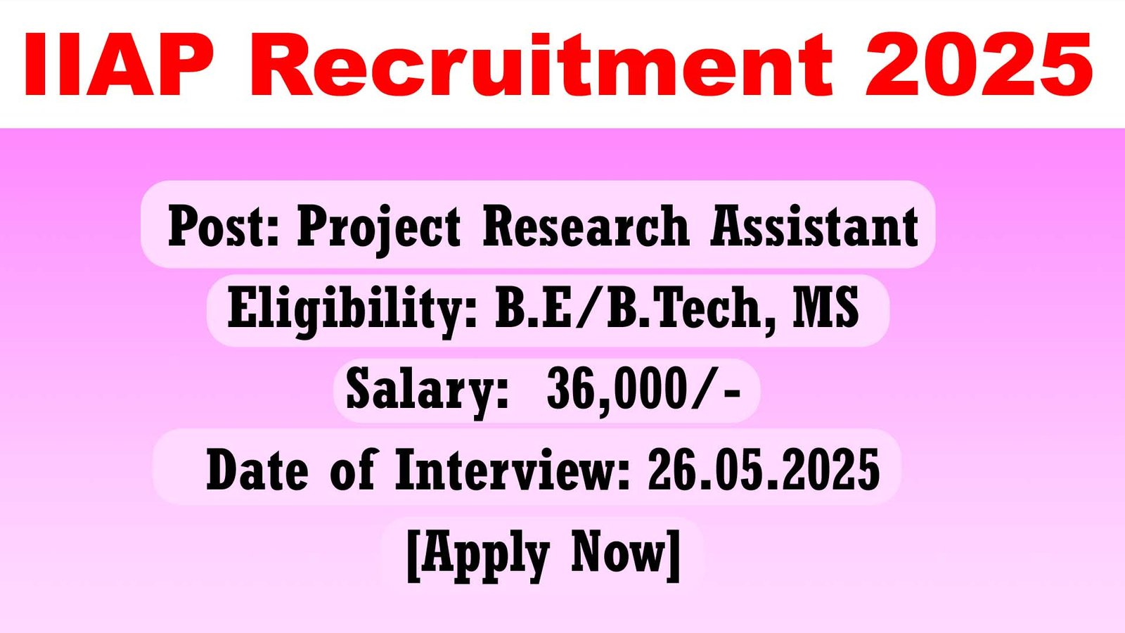 IIA Recruitment 2025