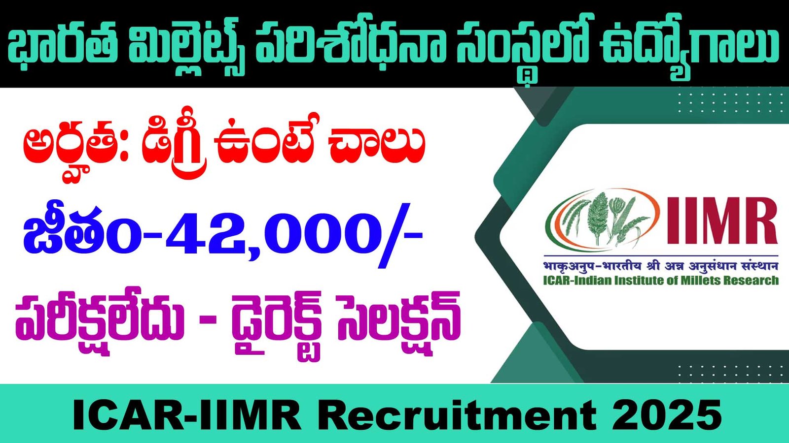 ICAR-IIMR Recruitment 2025
