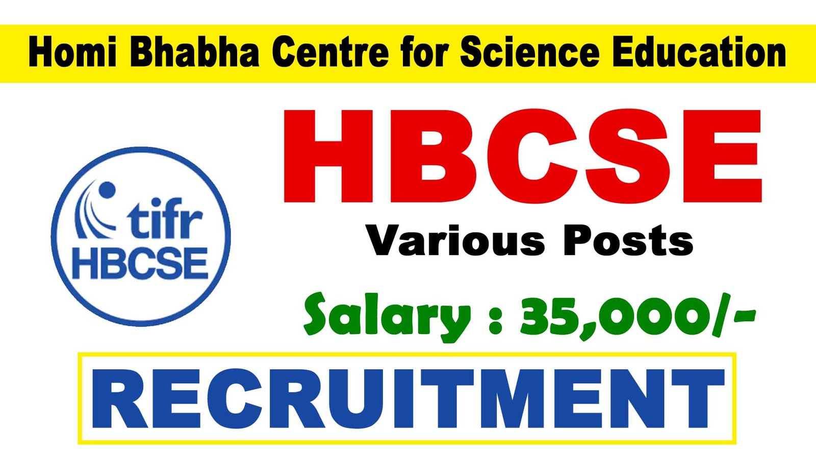 HBCSE Work Assistant Recruitment 2025