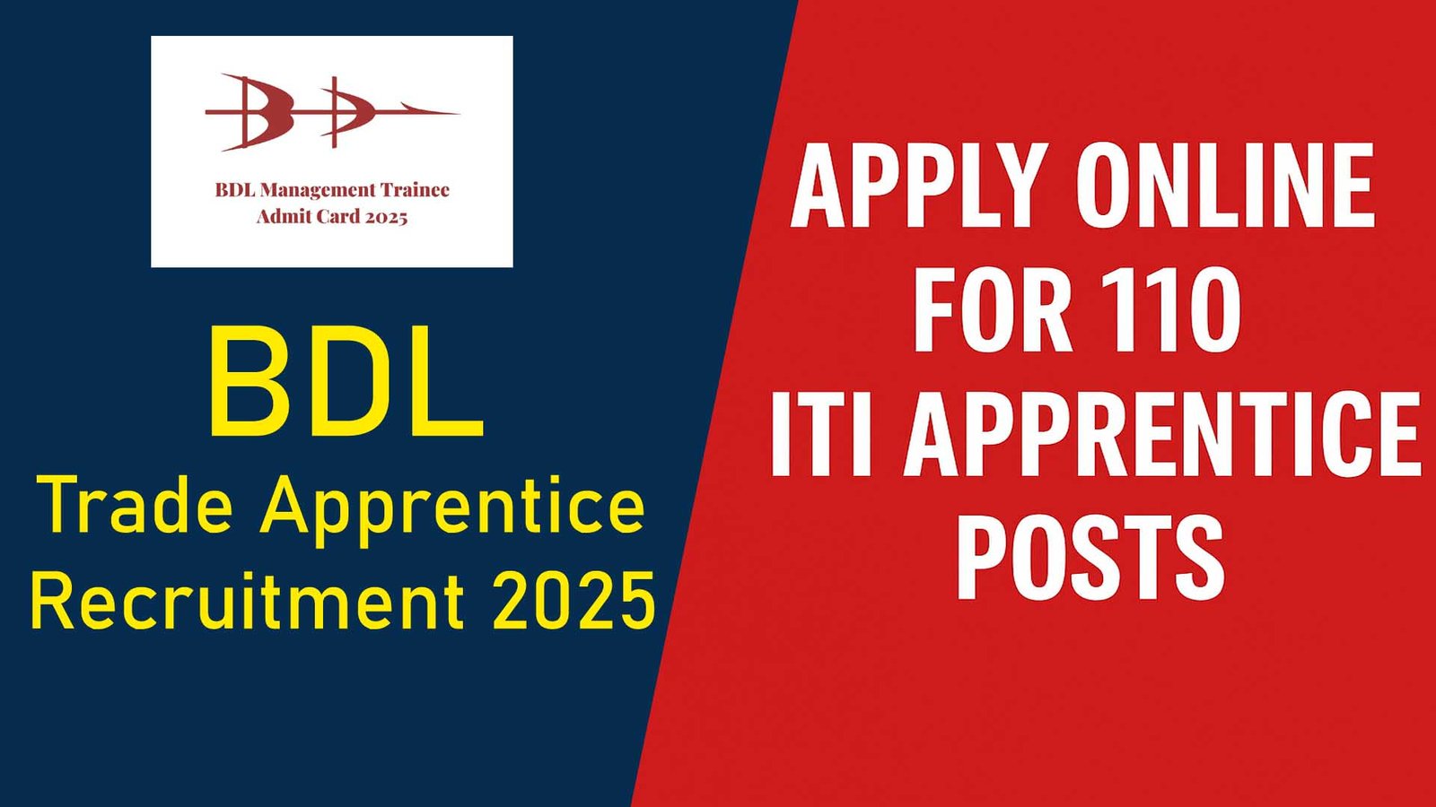 BDL Trade Apprentice Recruitment 2025