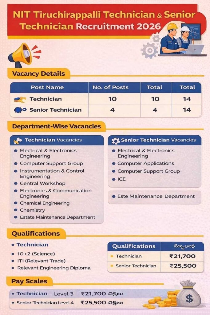 NIT Tiruchirappalli Recruitment 2026 