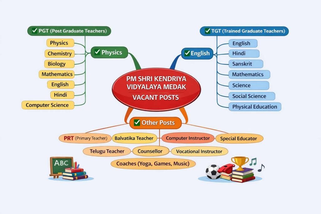 PM SHRI Kendriya Vidyalaya OF Medak Recruitment 2026 Mind map