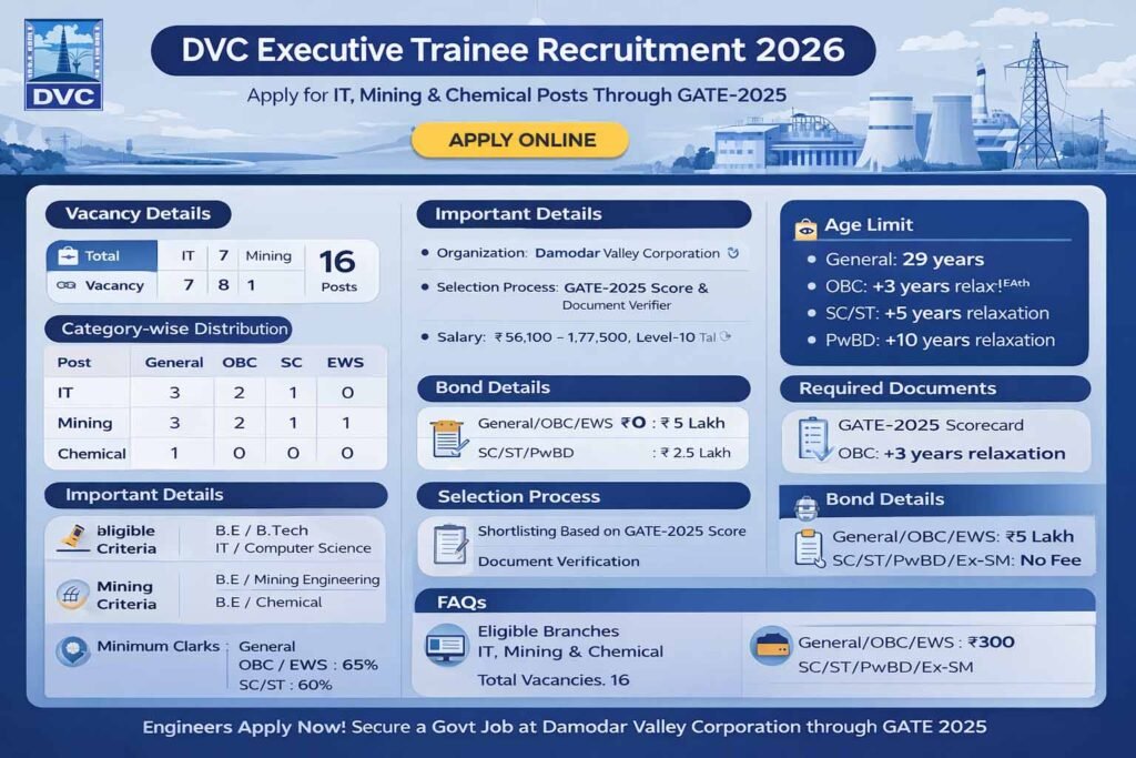 DVC Executive Trainee Recruitment 2026