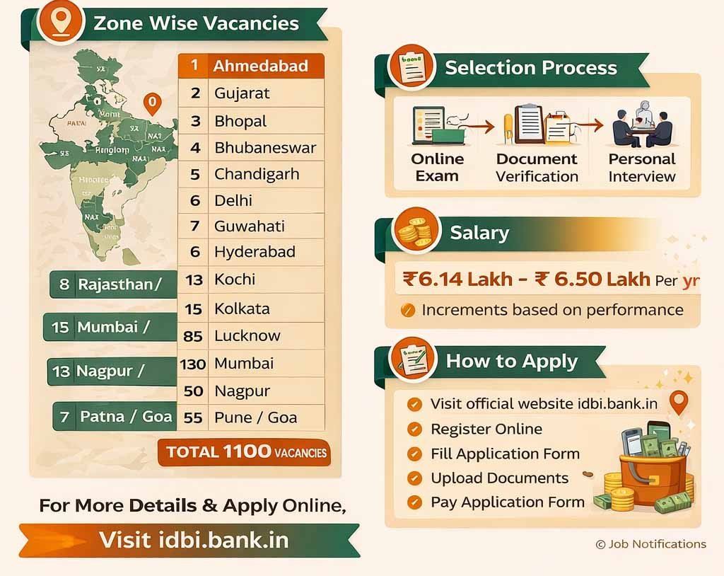 IDBI Bank Junior Assistant Manager Recruitment