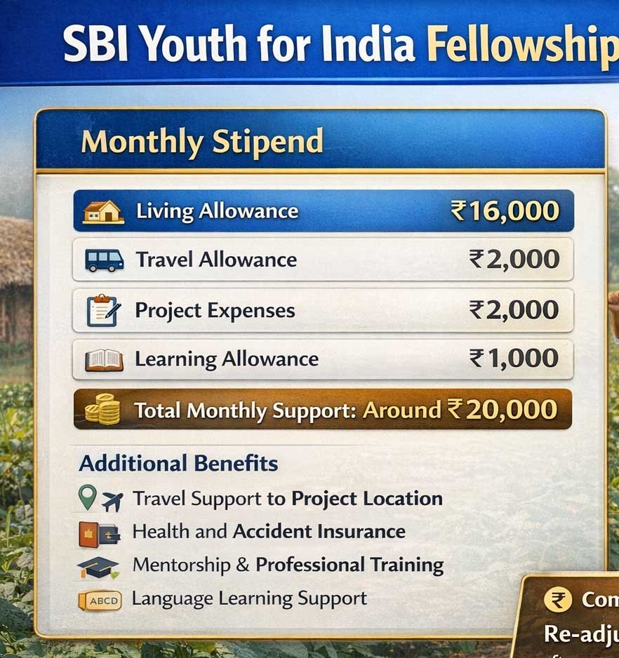 SBI Youth for India Fellowship 2026 stipend