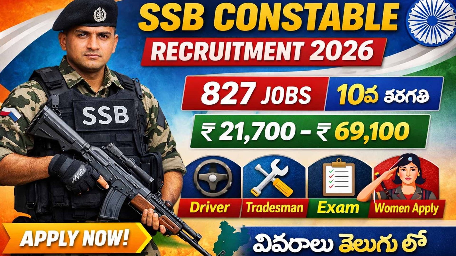 SSB Constable Driver Tradesman Recruitment 2026