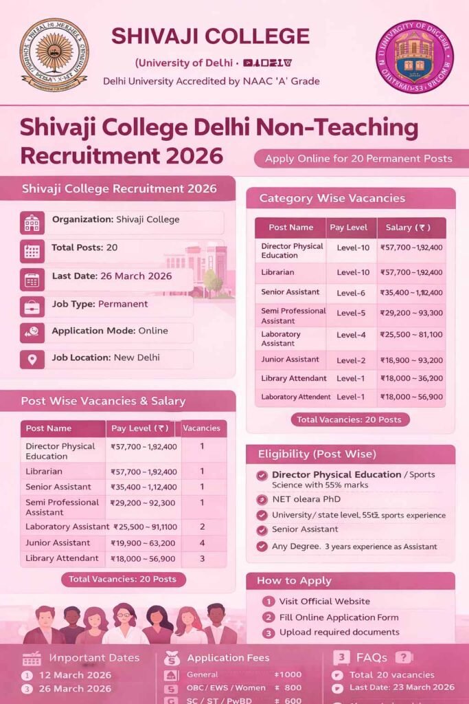 Shivaji College Delhi Non-Teaching Recruitment 2026 
