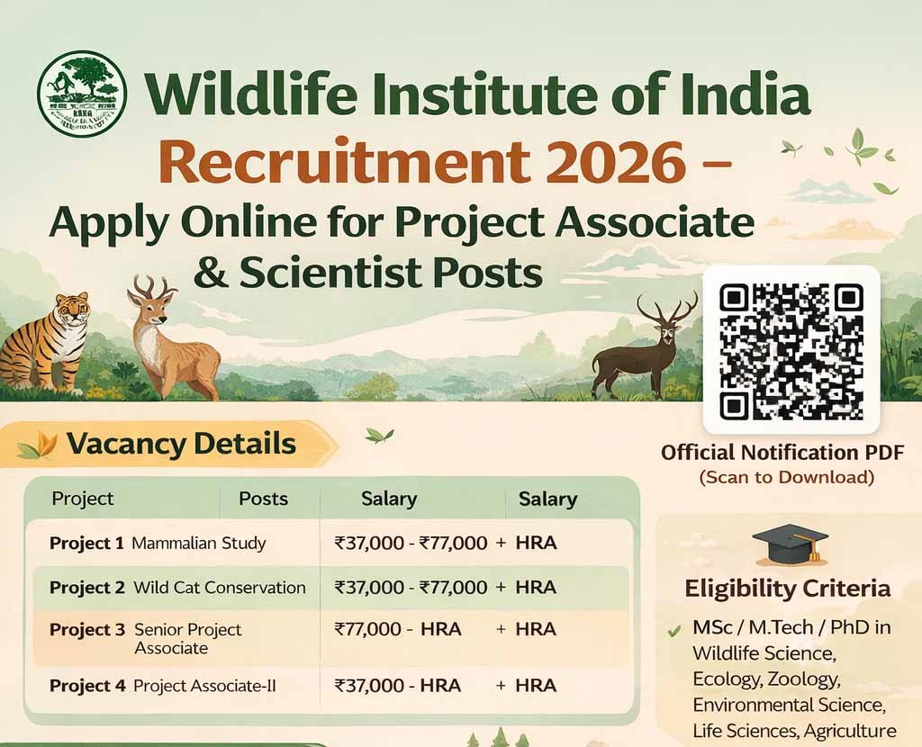 Wildlife Institute of India Recruitment 2026