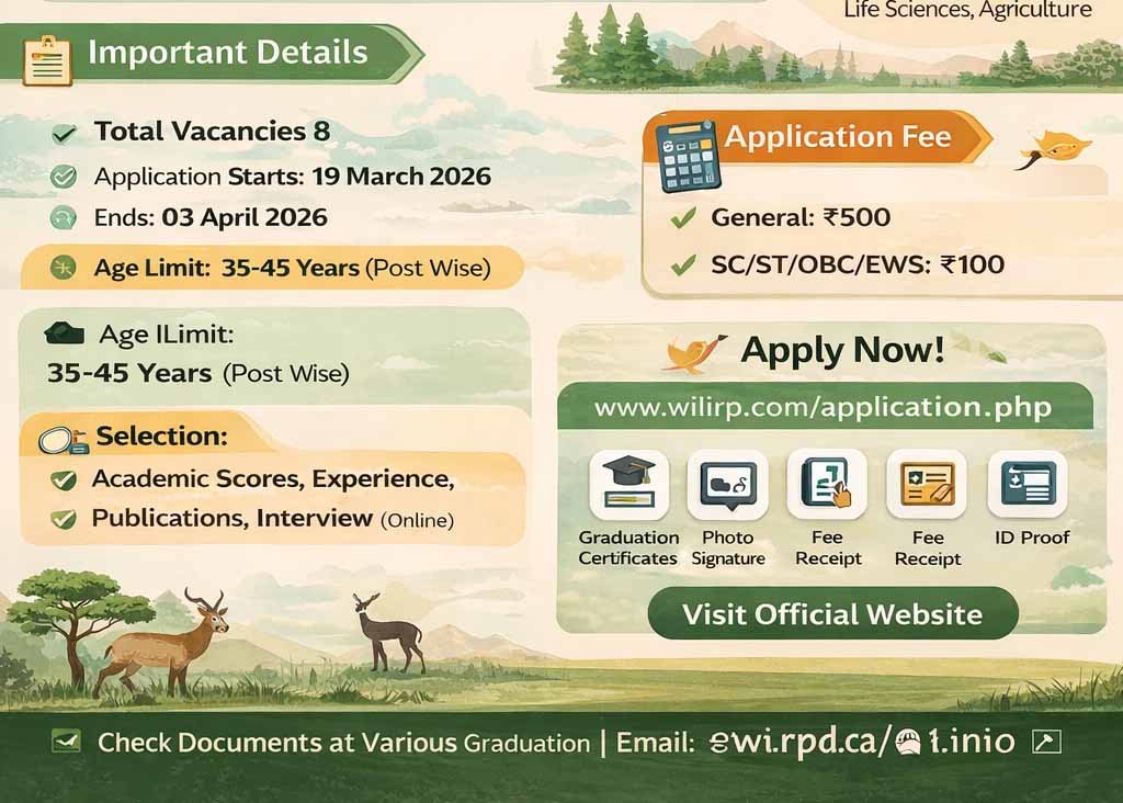 Wildlife Institute of India Recruitment 2026