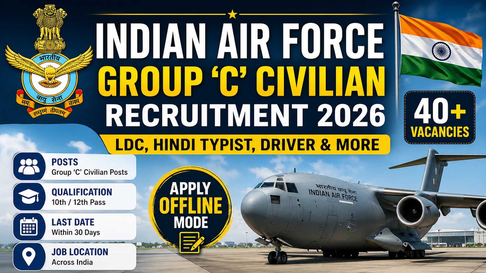 Indian Air Force Group C Civilian Recruitment 2026