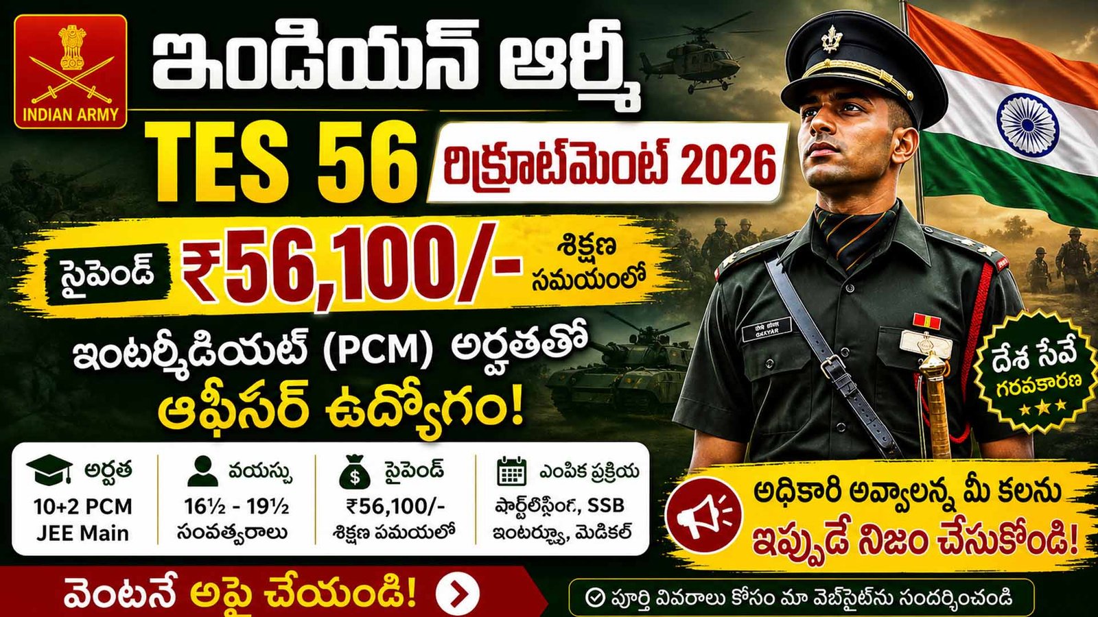 Indian Army TES 56 Recruitment 2026