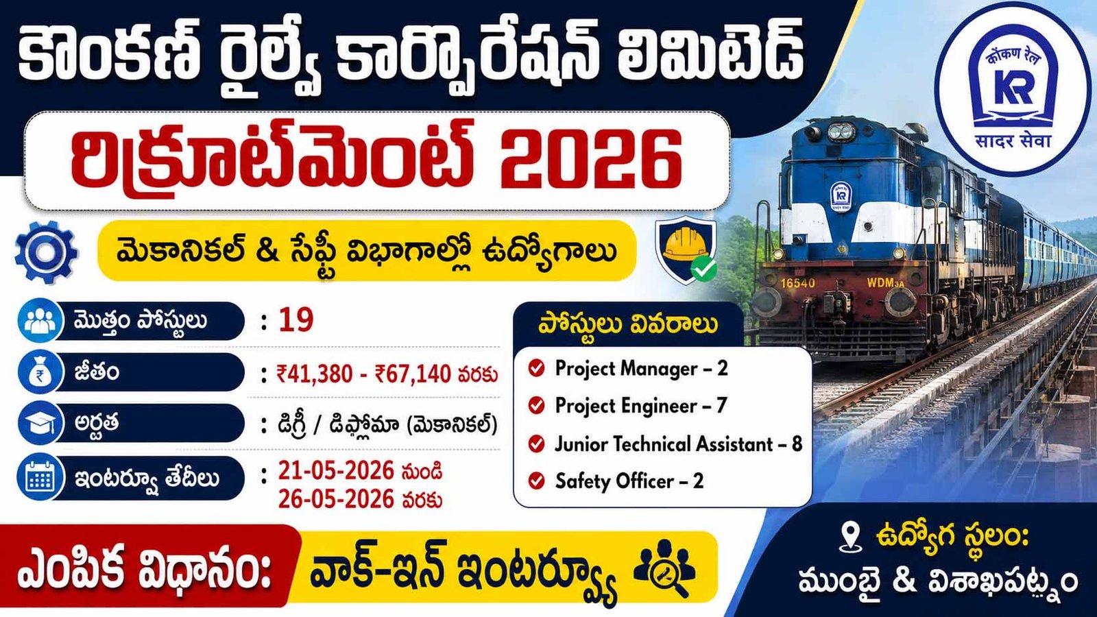 Konkan Railway Recruitment 2026