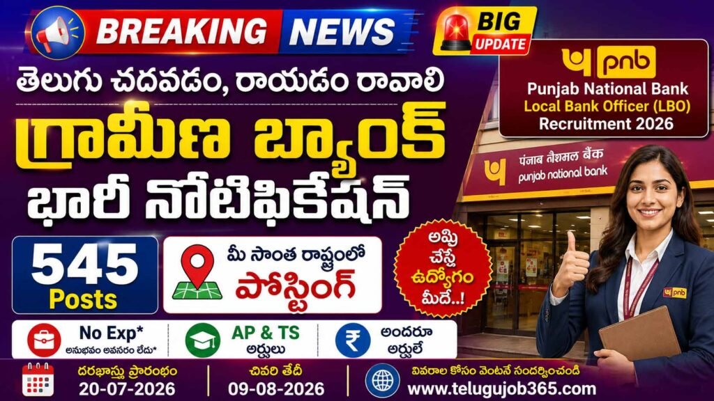Punjab National Bank LBO Recruitment 2026 Notification